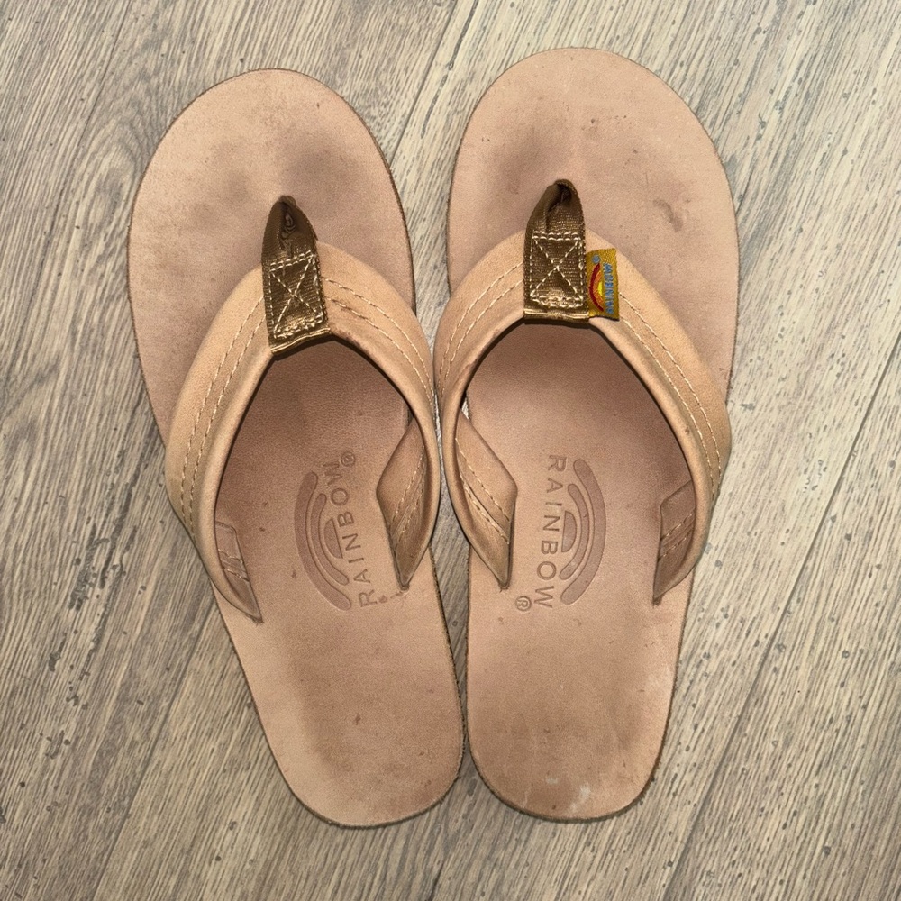 Rainbow Tan Flip Flops